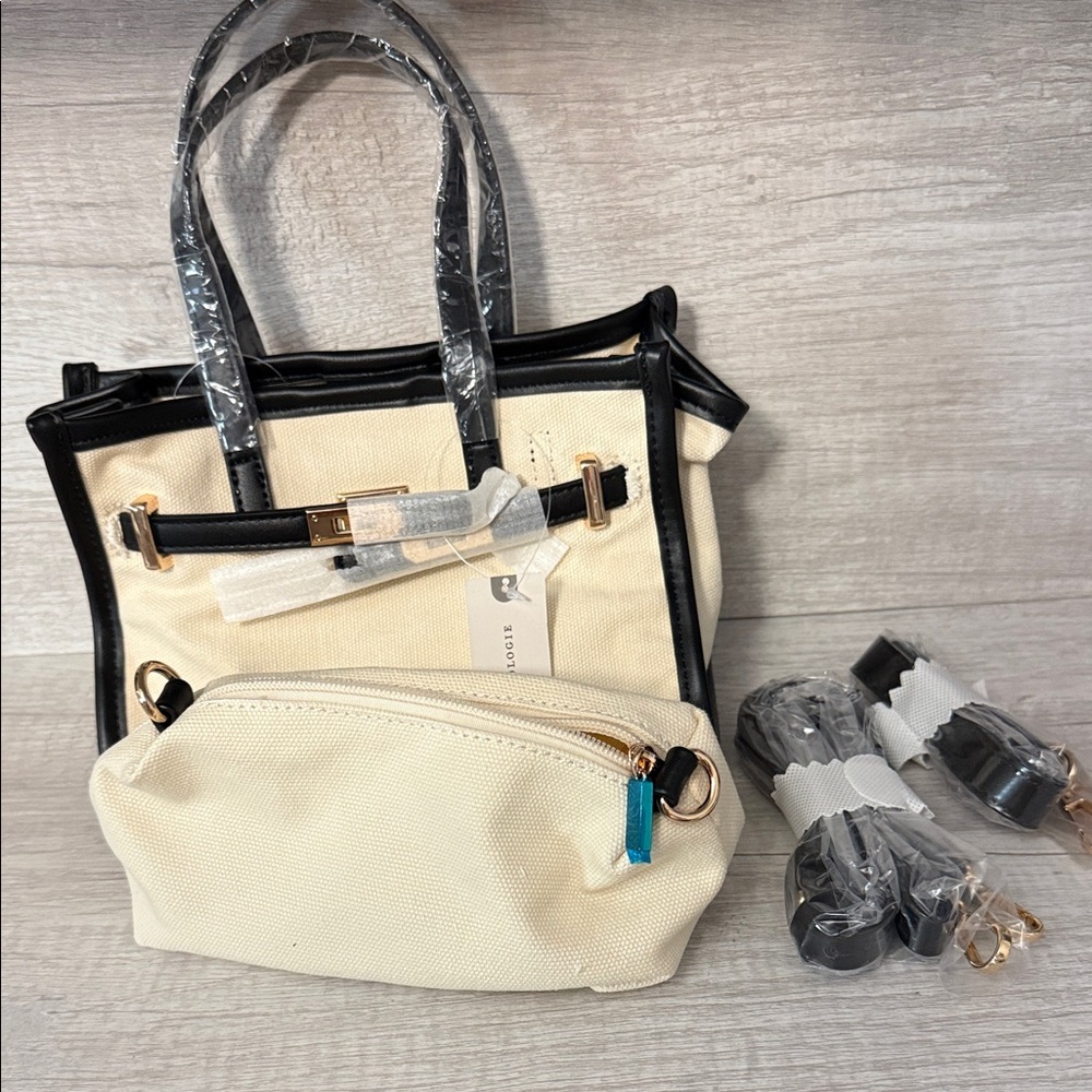 Anthropologie Black and Cream Crossbody Bag NWT - Picture 6 of 11